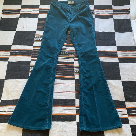 Rock And Roll Denim Velvet Bell Bottom Pants. Sapphire. Size 27/33. Festival. - Picture 3 of 12